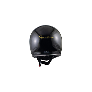 El casco integral retro metálico negro sólido JP Signature presenta un diseño elegante con protección integral moderna. - Product Image 2