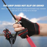 Gants de pêche fins et respirants Vilico modèle A0126 pour hommes, en polyamide, à trois doigts coupés, antidérapants, pour l'été et la protection solaire