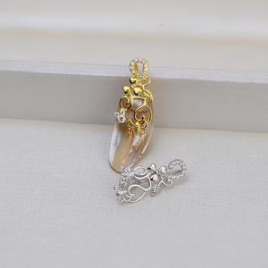 Pendentif en argent S925 avec perle baroque, design tête d'extraterrestre, accessoires de bricolage, semi-finis, tendance, 1412 pendentifs à perles vides, breloques - Product Image 1