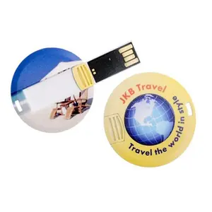 Round Card Flip Custom Flash Drives, Circle Card USB