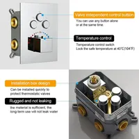 Robinet mitigeur thermostatique de bain-douche en laiton chromé poli avec cartouche céramique, mural 10 pouces avec vanne 3 voies pour distributeurs