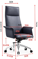 Chaise de direction ergonomique confortable à hauteur réglable en cuir PU pivotante, idéale pour le bureau à domicile et les bureaux professionnels