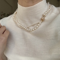 2024 Nieuwe Idee Luxe Speciale Zilveren Legering En Glazen Parels Ketting Bling Bling Parels Geschenken Voor Meisjes Valentijn Sieraden