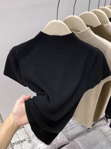 Nouvelle collection automne : Haut élégant pour <span class=keywords><strong>femme</strong></span>, style coréen, à manches classiques, en viscose/polyester tissé à la main, couleur unie, amincissant, col montant - Product Image 4