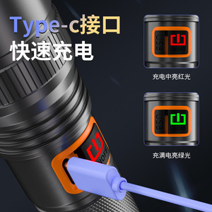 Linterna Qibao con Enfoque Telescópico, 20W LED, Pantalla Digital, Ultra Brillante, Aleación de Aluminio, para Camping al Aire Libre - Product Image 5