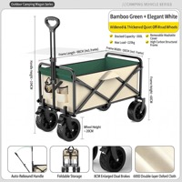 Chariot pliable d'extérieur, chariot de camping pliable, chariot de plage avec freins, chariot portable pour pique-nique, jardin, courses, OEM personnalisé