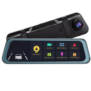 4K Dashcam anteriore e posteriore doppia fotocamera per auto 9.66 pollici Full Touch Screen visione notturna <span class=keywords><strong>specchietto</strong></span> per fotocamera - Product Image 4
