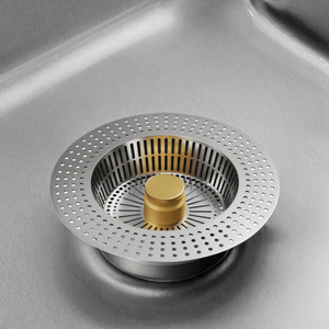 Panier de vidange pop-up rond en acier inoxydable poli pour évier de cuisine, filtre anti-colmatage pour récupération des déchets - Product Image 3