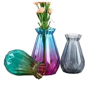 Цветные домашние Свадебные стеклянные бутылки цветы маленькие вазы стеклянные бутоны Декор винтажные