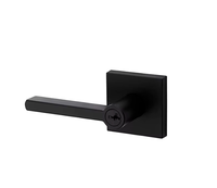 Serrure cylindrique Andex noire mate à levier de confidentialité, sans clé, en alliage de zinc, poignées carrées, multifonction, sécurité de porte facile