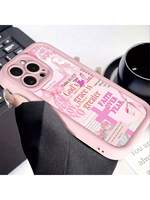 Coque de téléphone rose à motif croisé tendance pour iPhone 16 15 17 Air Pro Max, couleur bonbon, antichoc, étui arrière