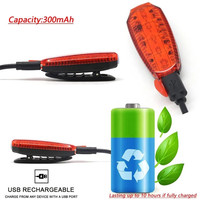 Lampe de course rechargeable à 5 LED à clipser sur le bras, étanche, pour la sécurité, feu arrière de vélo de montagne, lumière d'avertissement pour casque