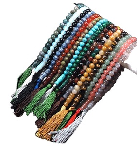 Chapelet en pierres naturelles multicolores, perles de prière musulmane, vente en gros, - Product Image 2