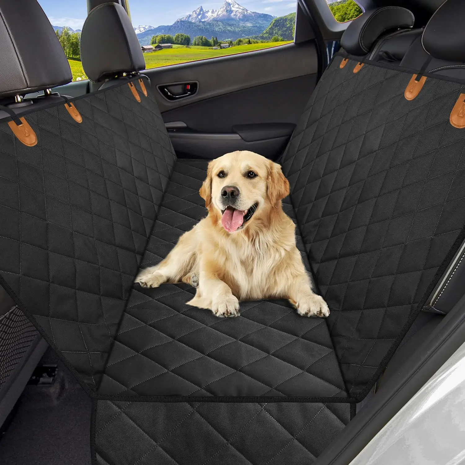 Wholesale Dog Large Waterproof Hammock Car Seat Cover leather Pet Dog Car Seat Covers For Car Pet Backseat Cover