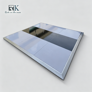Wholesale <b>White</b>/Black Mirror Dance Floor Panels Plywood with Aluminum <b>Frame</b> Interlocking Wedding Event Dance Floor - Product Image 1
