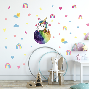 Autocollants muraux lumineux mignons et minuscules, <span class=keywords><strong>licorne</strong></span>, animal, univers, étoile, brillent dans le noir, décoration murale pour chambre d'enfant, chambre de bébé, décoration de la maison - Product Image 2