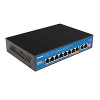 8-Port 100M mit 2 Gigabit-Uplink-Ports 120-W-PoE-Switch mit AI Watchdog-VLAN verlängern 300 Meter für CCTV-und IP-Kamera-NVR