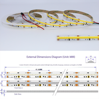 Bande LED flexible à double couleur 24V 576 LED/m, effet eau courante, largeur PCB 10MM, haute densité, lumière linéaire pour décoration intérieure