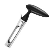 Professionele handmatige appelboor van roestvrij staal met ergonomische rode handgreep en gekarteld mesje, keukengereedschap voor thuisgebruik