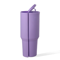 Gobelet isotherme à double compartiment pour café et eau, pour deux boissons différentes, idéal pour le camping, la randonnée, les boissons de bureau, la tasse qui ne se tient pas au cou
