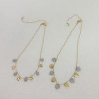 Nouveau Collier Femme Plaqué Or Géométrique de Luxe avec Breloques Cœur et Étoile Scintillantes Pavées de Zircone Cubique, Bijoux en Zircon Cubique Poli Brillant