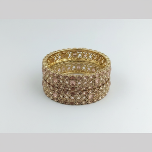 Women Gold Plated <b>Crystal</b> Stone <b>Bracelet</b> and Bangles Set Luxury Fashion Jewelry for Wedding Festive and Function wear for women - Product Image 2