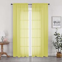 Rideaux Voilages Translucides Modernes Personnalisés à Passe-Tringle, Couleur Unie, Filtrant la Lumière, en Polyester Trevira, pour Fenêtres, Été