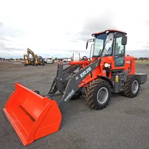 Carregador manual da roda de agrícola everun ce er26 2ton, pá do micro balde pequeno com extremidade frontal para venda