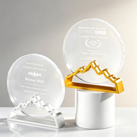 Plaque de médaille de trophée de cristal de montagne créative en alliage d'aluminium métallique de haute qualité