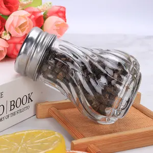 Wholesale Empty Condiment bottle 50ml 60ml 2oz Seasoning Bottles Pepper Glass Spice Jar salt shaker with Shaker Lids