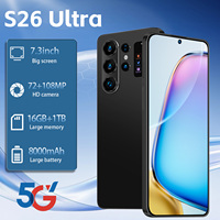 Smartphone S26 Ultra 5G 7,3 pouces 90Hz LED Appareil photo 108MP 16 Go 1 To Plus de 8000 mAh Deca Core Face ID Double SIM Android 15