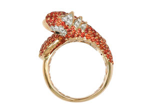 Anillo para mujer con piedra preciosa de circonita y granate en forma de pera, diseño de loro de color para fiesta de boda, regalo de compromiso - Product Image 2