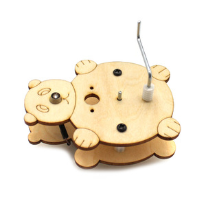 Kit de Ciencia con Generador Manual de Manivela de Madera con Forma de Oso para Niños de 4 a 6 Años, Juguete Educativo, Experimento de Energía Manual, Herramienta de Aprendizaje STEM - Product Image 3