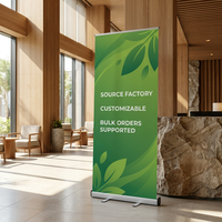 Soporte Retráctil para Pancartas de 85*200cm de Fábrica, Estructura Metálica Resistente, Pancarta Enrollable con Bolsa de Transporte para Ferias Comerciales