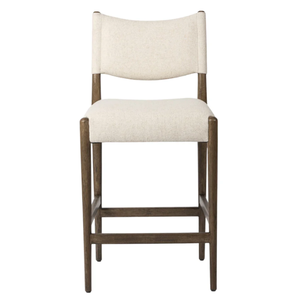 Jayla Counter <b>Stool</b> Linen, Cotton, Polyester, and Oak NATURAL BROWN , WHITE Durable High Bar <b>Stool</b> for Home Bar & <b>Dining</b> Room - Product Image 2