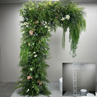 Arche en corne personnalisée support à fleurs colonnes en fausse verdure cabine photo de luxe toile de fond jardin événement décor plantes artificielles