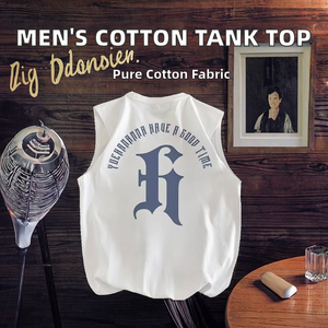 Débardeur en coton tricoté sans manches pour homme, style décontracté, design de marque, pour le basketball et le sport, coupe ample, anti-boulochage, haute qualité - Product Image 2