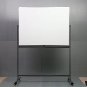 이동할 수 있는 Whiteboard 96 x 48in 의 바퀴에 휴대용 회전 대를 가진 360 도 뒤집을 수 있는 두 배 편들어진 자석 건조한 말소 널