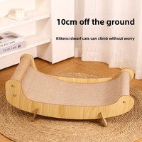 Lit de repos pour chat de luxe avec tapis à gratter remplaçable, structure robuste en MDF, protecteur de meubles, lit moderne pour chat