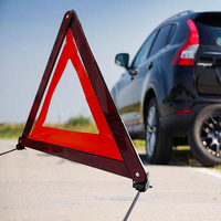 GUTO ZB Rote LED-Notfall-Warnleuchte für Autos, Straßenrand-Flares, Verkehrsschild, Frühwarnleuchte, Plastik-Dreieck