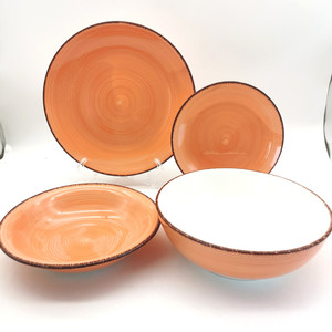 <span class=keywords><strong>Vajilla</strong></span> al por Mayor, 18 Piezas/12 Piezas, <span class=keywords><strong>Vajilla</strong></span> de Porcelana <span class=keywords><strong>Roja</strong></span>, Plato Blanco, Juego de <span class=keywords><strong>Vajilla</strong></span> con Girasoles Naranjas - Product Image 2