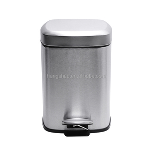 6L Vuông Thép Không Gỉ Chân Đạp Thùng Rác - Product Image 2