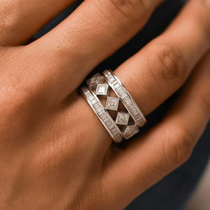 Original Moissanite Diamond Eternity Wedding Band para hombres 925 Silver Fine Jewelry Anillo de compromiso para hombres con su regalo - Product Image 1