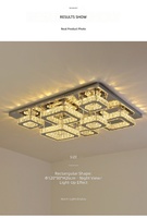 Nouveau style de lustre en acier inoxydable de luxe avec boule de cristal, lumière LED carrée, alimentation AC, lampes de plafond modernes pour salon