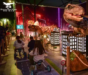 恐竜公園リアルなアニマトロニック恐竜モデル3D映画移動恐竜
