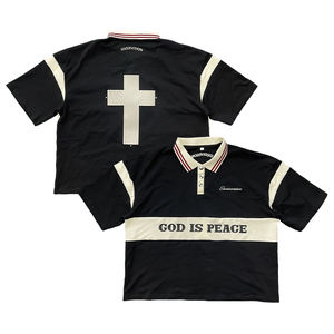 เสื้อฟุตบอลสตรีทแวร์แบบวินเทจทรงบ็อกซี่ ออกแบบปักโลโก้ เสื้อกีฬาฟุตบอล - Product Image 1