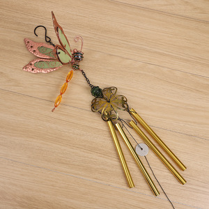 <span class=keywords><strong>Carillon</strong></span> éolien créatif en métal coloré en forme de libellule avec accents de gouttes de cristal, support mural <span class=keywords><strong>tubulaire</strong></span> doré antirouille pour jardin - Product Image 3