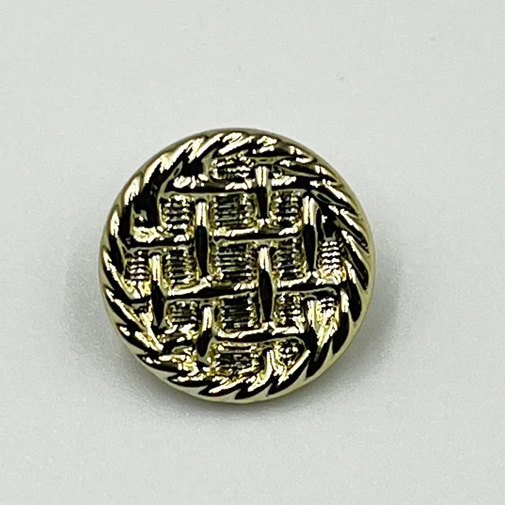 Plastic Shank Button Gold Grid Line Sewing Button