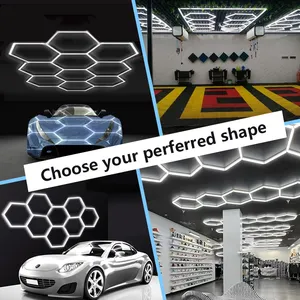 Hexagon LED Garage Light Hexagon Led Lights For Garage Basement Warehouse Auto Beauty Shop Car Detailing Shop