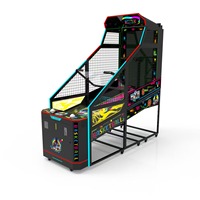 Machine d'arcade de basket-ball en métal, à monnayeur, jeu de sport d'intérieur, effets lumineux LED, basket-ball à écran partagé